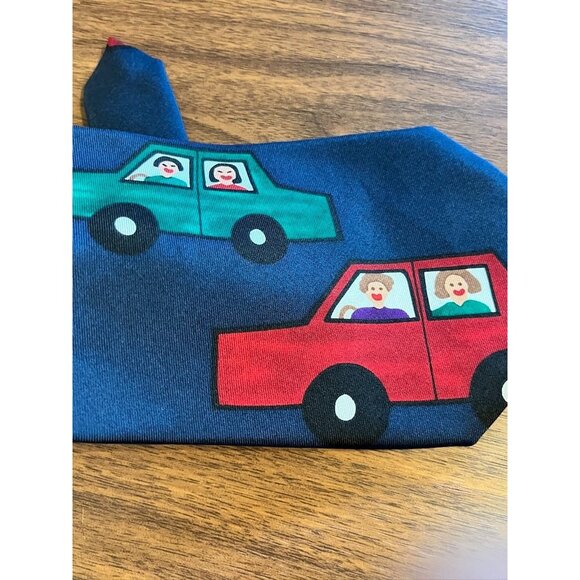 Retro Silk School Bus Save the Children Preppy Classic Chic Artsy Work Wear 80s - Picture 3 of 9